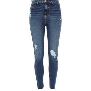Harper Skinny Mid Rise Distressed Denim Jeans Size 28"